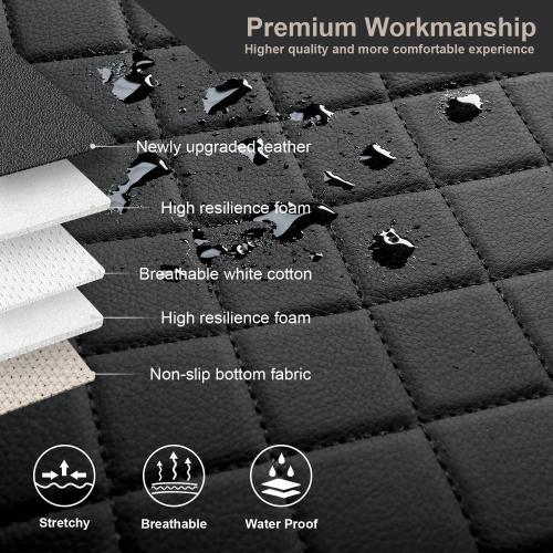 GIANT PANDA Full Set Car Seat Covers Custom Fit Ford Bronco 4 Door 2021 2022 2023 2024 2025 Base, Big Bend,Black Diamond,Outer Banks,Badlands,Wildtrak,Heritage with Rear Cup Holder,Faux Leather(Black)