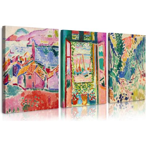 Henri Matisse Wall Art Prints Aesthetic Canvas Matisse Wall Decor Painting Colorful Matisse Wall Art Poster Boho Abstract Matisse Picture Artwork for Bedroom Living Room 16x24x3 Inch Ready to Hang