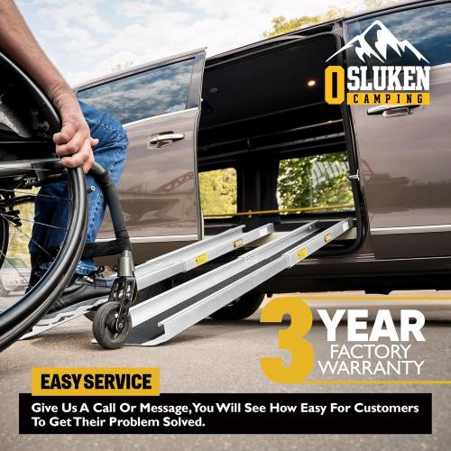 5FT Portable Wheelchair Ramp, 60L x 7.2W Aluminum Ramps for Wheelchairs for Home, 1200LBS Capacity Telescopic Non-Skid Threshold Handicap Wheel Chair Ramp for Doorways, Stairs, Steps, 2 Pack