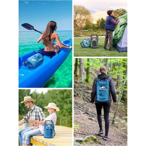 HEETA Dry Bag Waterproof Backpack with Phone Case 5L/10L/20L/30L/40L | Roll Top Lightweight Dry Storage Bag for Women Men, Travel Boating Kayaking Paddle Board Camping Beach Essentials Accessories