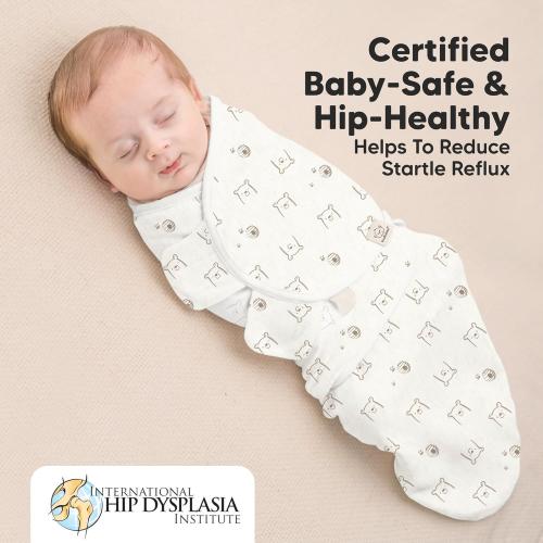 Baby Swaddle Sleep Sacks with Zipper - 3-Pack Swaddles for Newborns 0-3 Months, Infant, Baby Girls, Boys, Soft & Durable Newborn Sleep Sack, Easy Diaper Change Swaddling Blanket (Bumble Bear, OS)