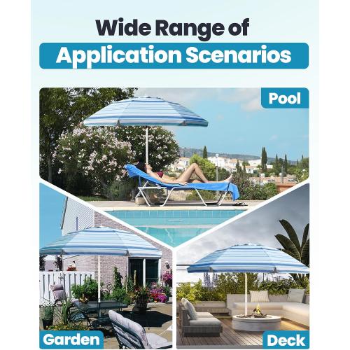 OutdoorMaster 7.2ft Beach Umbrellas for Sand with Sandbag & Anchor | 7.2ft Adjustable Umbrella for Beach, Wind Resistant, Portable UPF50  Sunshade with Carry Bag for Patio