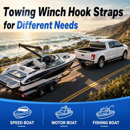 Boat Trailer Winch Strap with Hook 2 x 20', Heavy Duty Tow Straps