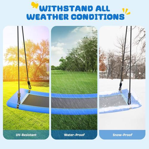 Trekassy 700lb Giant 60 Skycurve Platform Tree Swing for Kids and Adults | 900D Oxford Fabric, Adjustable Ropes, Curved Platform Design, 2 Hanging Straps for Backyard, Easy Assembly (Patented)