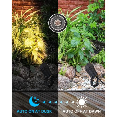 SUNVIE Dusk to Dawn Outdoor Lighting 120V LED Spot Lights Outdoor Landscape Spotlights with Photocell Sensor Waterproof Outdoor Spot Lights for Yard 7W Outdoor Spotlight Flag Light for Garden Tree