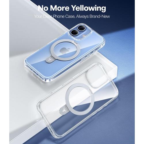 TORRAS Ostand Magnetic for iPhone 17 Case Clear, Fit for MagSafe, 3X Military Drop Protection, Camera Control, Slim Phone Case for iPhone 17 with Kickstand, Soft Edge, Anti Yellowing Cover 6.3, Clear