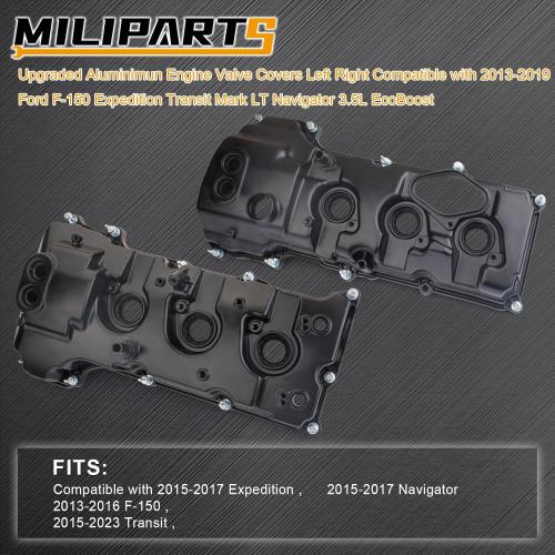 Upgraded Aluminum Engine Valve Covers Left Right Compatible with Ford F-150 Expedition Transit Mark LT Navigator 3.5L EcoBoost 2013-2019