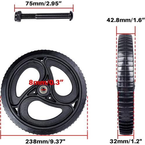Wheels for rollator Walker Wheelchair Walker Wheels, 10 inches, PVC, Set of 2