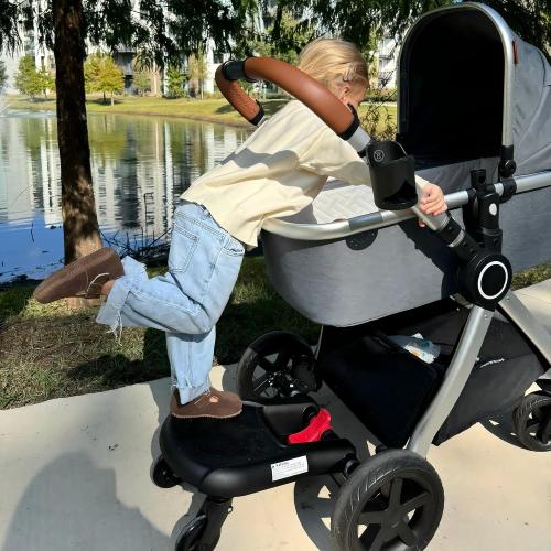 Mompush Rider Board for Ultimate 2 & Ultimate 3, Smooth Wheel Ride-On Stroller Board, Non-Skid Surface, Holds up to 44 Pounds