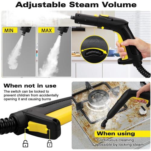 TVD Steam Cleaner for Home, Steamer for Cleaning With 26 Accessories | for Floor, Tile, Grout, Kitchen,Upholstery | 285°F Deep Cleaning | 5-Bar Pressure | 1.5L Tank | 5M Power Cord | Chemical-Free