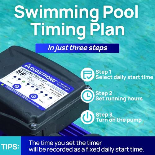 Aquastrong 2HP In/Above Ground Pool Pump with Timer, 115V, 8917GPH, High Flow, Powerful Self Primming Swimming Pool Pumps with Filter ‼️used‼️
