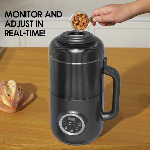 40oz Nut Milk Maker Machine, 10 in 1 Automatic Soy Milk Maker for Homemade Almond, Oat, Soup, Plant-Based Soybean Machine with Delay Start/Keep Warm/Boil Water/Self Cleaning/Quiet Blender, Black