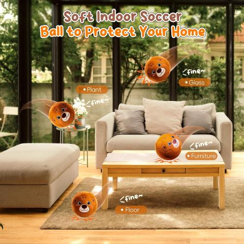 VangeBow Silent Indoor Soccer Ball for Toddlers Soft Plush Toy
