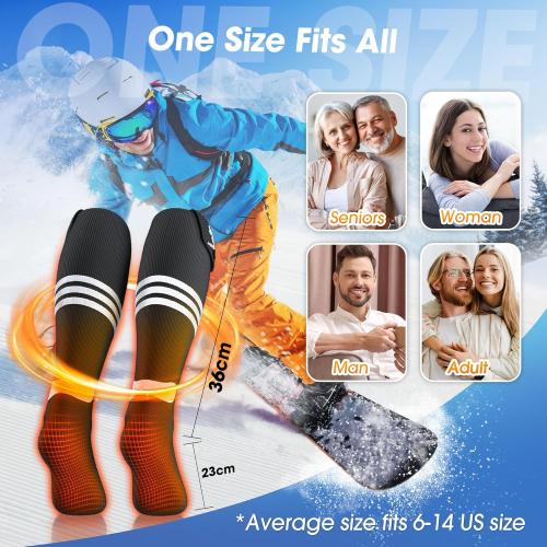AI Heated Socks Rechargeable for Men Women,20000mAh Battery Electric Socks Up to 16 Hours Washable Heating Socks for Camping Skiing Motorcycle Driving Hiking Outdoor Working