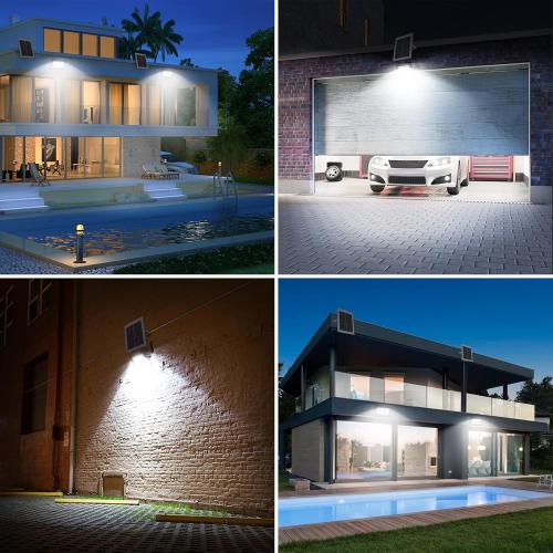200W Solar Street Light Waterproof, 16ft Wire 20000LM LED Security Flood Lights Outdoor, Automatic Dusk to Dawn Solar Lights Outdoor for Outside Garden Yard Path Parking Lot