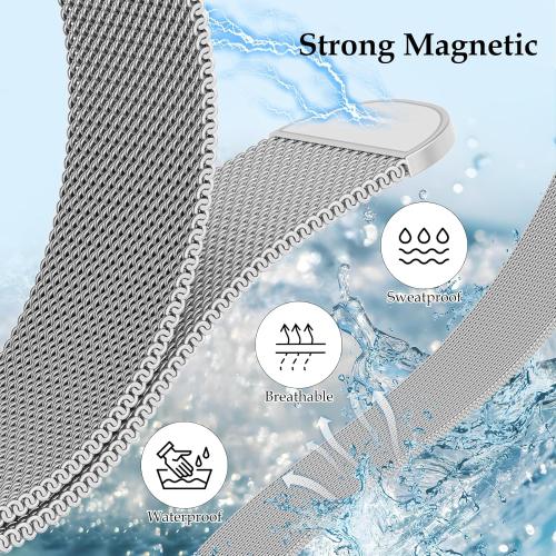 Waterproof Stainless Steel Milanese Band with Case Compatible for Apple Watch 38mm 40mm 41mm 42mm 44mm 45mm 46mm 49mm Women/Men,Magnetic Strap for iWatch Series 11 10 9 8 7 6 5 4 3 2 1 SE SE3 Ultra2/3