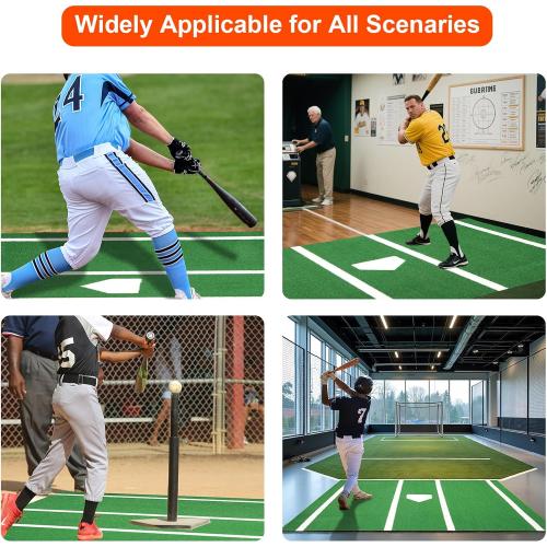 Baseball Hitting Mat, Home Plate Mat with Anti-Slide Rubber Back, Portable Batters Box Turf Mat Baseball for Hitting Practice - Indoor and Outdoor Use