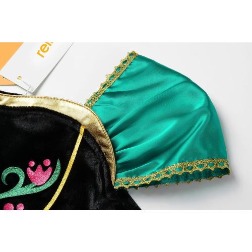 Girls Princess Costume Dress up Green, with Accessories，120