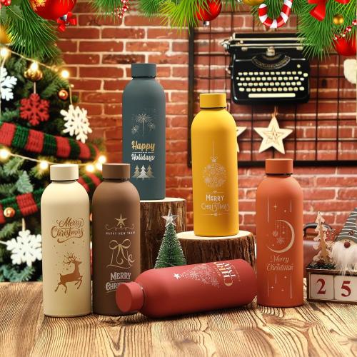 LemonRoad 6 Pcs Christmas Stainless Steel Cup, 17 oz Employee Appreciation Reusable Gift, Thank You Water Bottle Bulk, Color Sport Bottle, Inspirational Team for Coworker Teacher Nurse Staff Gift