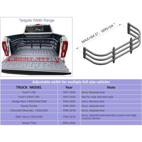 Truck Bed Extender for F-150 250 350, Silverado Sierra Ram 1500 2500HD, Tundra, Titan XD Pickup Trucks, 24 Bed Extension
