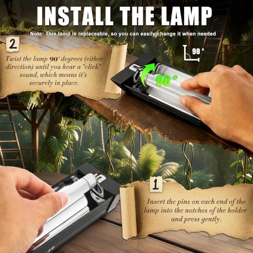 T5 HO UVB 10.0 Reptile Replacement Tube, 39W 34 in Linear Fluorescent Lamp, for Tropical Reptiles