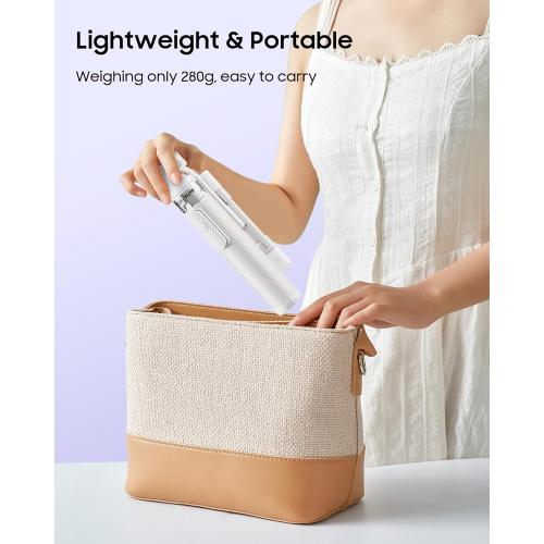 53'' Selfie Stick Tripod with Light, Enhanced 4-Leg Cell Phone Stand Camera Tripod with Rechargeable Wireless Remote & 2 Fill Light, Portable Selfie Stick Travel Essentials for iPhone Android