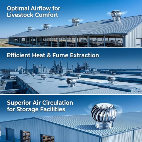 Stainless Steel Turbine Roof Ventilator, 304 Grade Metal Wind Turbine Cap, 11.8 Inch Attic Exhaust Vent, Rainproof Silent Operation (300mm (11.8 inches))