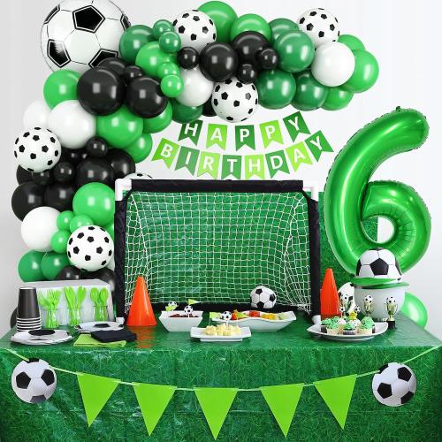 6th Birthday Soccer Balloon Arch, Soccer Birthday Decorations For Boys Kids