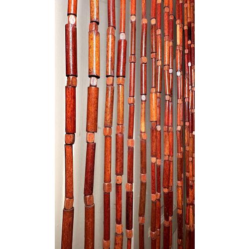 Natural Dark Brown Bamboo Beaded Curtain Room Divider Plain Design-Bamboo and Wooden Doorway Beads-Boho Bohemian Curtain 38 Strands 36 Wx78 H