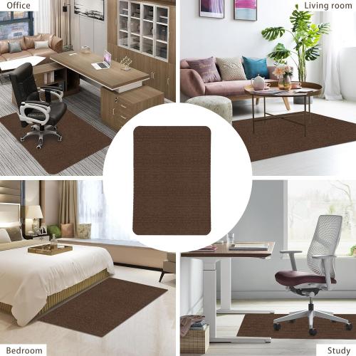 Sycoodeal Office Chair Mat for Hardwood Floor,Office Computer Gaming Chair Mat for Tile Floor,Large Floor Protector Rug,Anti-Slip,Easy to Clean,Coffee(48x36)