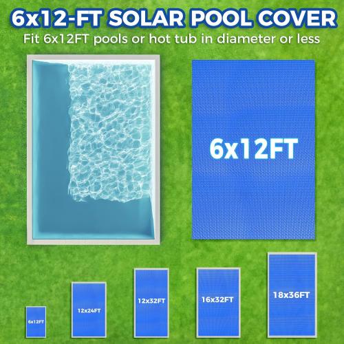 Solar pool cover measure 144*288in dimensions 32.68*22.44*11.02 thickness 16mil color blue