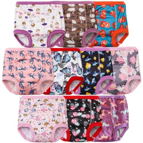 Joyo roy 10Pcs Strong Absorbent Toddler Training Underwear 3T Soft Thick Padded Leakproof Kid Confident Baby Potty Training Underwear for Girls Comfortable Snug Fit Washable Waterproof Pee Pants