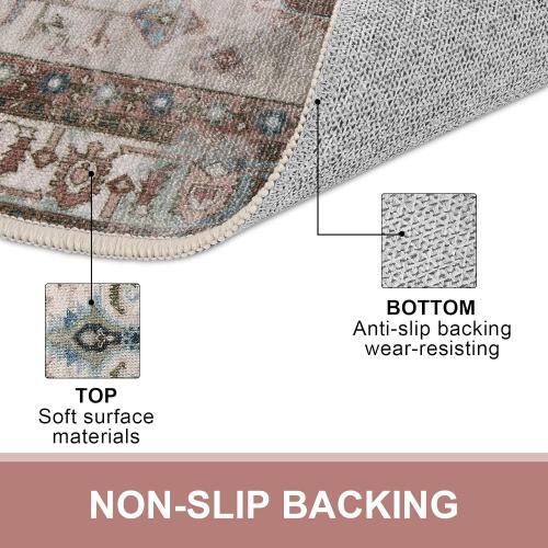 Collive Indoor Door Mat Retro Floor Mat, Non Slip Washable Doormat Large Size Quickly Absorb Welcome Mats Low-Pile Front Door Rug Inside Entryway Carpet for Entrance - 36 x 59