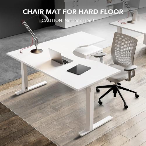 SALLOUS Chair Mat for Hard Floors, 60 x 75 Office Chair Mat for Hard Surface, Vinyl Floor Mat for Gaming Chairs, Multi-Purpose Floor Protector Desk Mat for Home Office (Clear)
