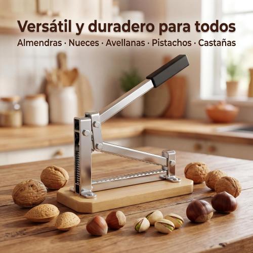 Pelamatic - Manual Nutcracker | Universal Adaptability for All Nuts | Durable Zinc Plated Iron & Wood | Fast & Efficient Nut Splitting | Portable & Compact Design, Grey/Brown, Normal Size, Iron Wood
