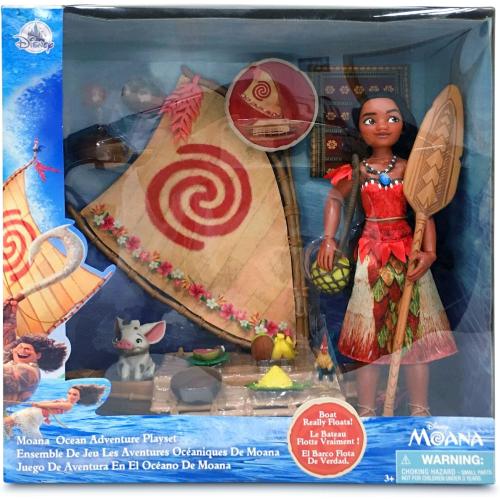 Disney Store Official Moana Doll Play Set for Girls - Includes Pua and HEI HEI, & Other Doll Accessories - Disney Princess Classic Toys - Authentic Outfit & Accessories - Girls Toys Adventure Set
