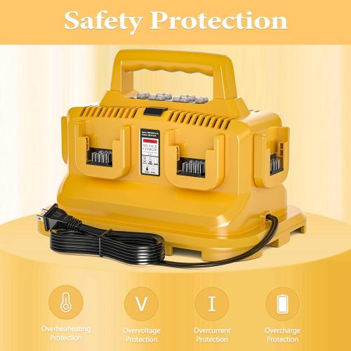 6-Ports Rapid Battery Charger Station,Replacement for Dewalt 20V/60V Battery Charger,Compatible with Dewalt 20V/60V Flexvlot Battery DCB200 DCB206 DCB606 DCB609 DCB612 DCB615