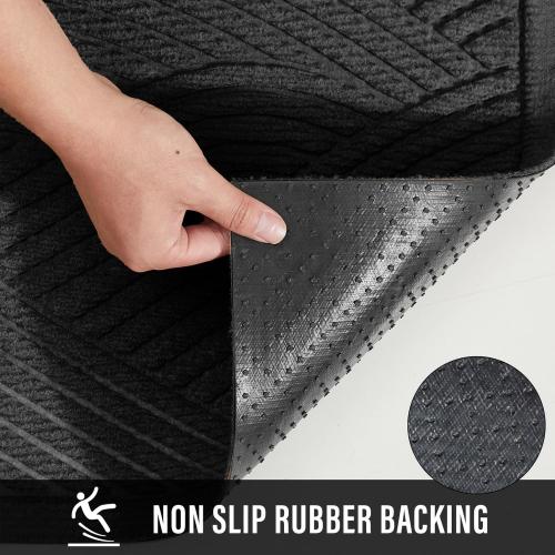 GREY Sturdy Front Door Mat, Absorbent Muddy Dirt Resist Welcome Door Mats Outdoor Indoor, Stain and Fade Resistant, Non-Slip Backing Entry Mat Low Profile Doormat for Entryway, 72×24, Grey