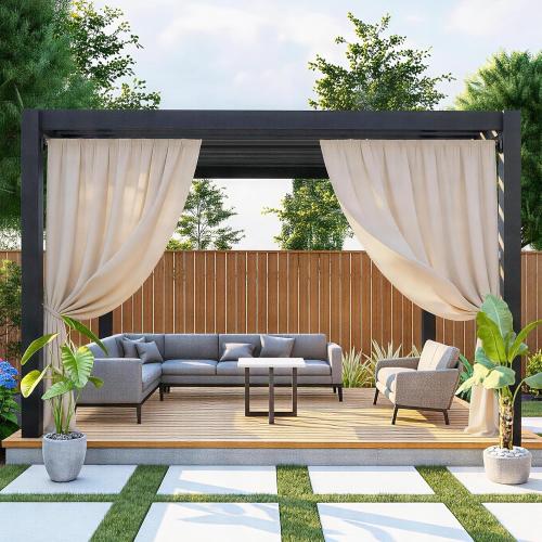 Tension Curtain Rod 51-148In (4.25-12Ft), Long Curtain Rods No Drilling for Window Patio, Heavy Duty Adjustable Shower Curtain Rod for Bathroom, Room Divider, Never Rust, Tool-Free, Black