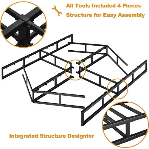 Box Spring Queen 5 inch only Low Profile Heavy Duty Metal Mattress Foundation Max Weight Capacity Strong Steel Structure Quiet Simple Assembly Extra-Strong Support No Noise Easy to Clean (MISSING BOLT)