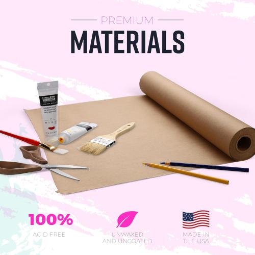Large Brown Kraft Paper Roll - 36 x 1200 (100 ft) - Made in USA - Ideal for Gift Wrapping, Packing, Moving, Postal, Shipping, Parcel, Wall Art, Crafts, Bulletin Boards, Floor Cover or Table Runner