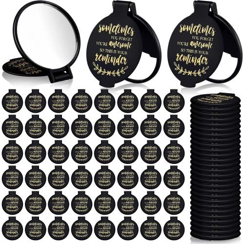 Set of  48 Pcs Mini Pocket Compact Mirrors Bulk, Sometimes You Forget Your Awesome, Inspirational Gifts for Coworker Employee Guest Positive Affirmation, Small Gifts Bulk for Women, Guests, Christmas