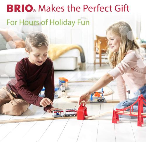 BRIO My First Railway Beginner Pack - 18-Piece FSC-Certified Wood Train Set - Compatible with All BRIO Sets - Includes Rainbow Bridge & Rattle Wagon - Safe Play - Toddlers Ages 18 Months & Older