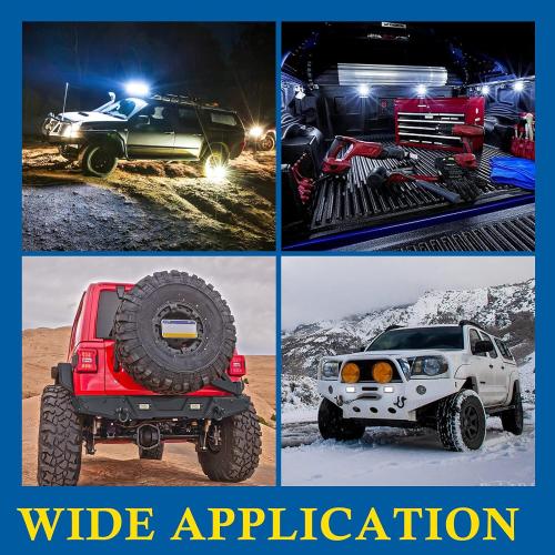 Flush Mount LED Light Pods, BUNKER INDUST 2Pcs 6 Inch Spot Flood Combo Beam 6000 LM Triple Row Driving Off Road Light Bar Waterproof Led Work Light for Golf Cart Trucks Tractor SUV 4x4 ATV UTV