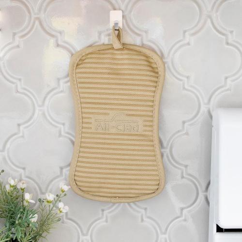 All-Clad Premium Pot Holder & Hot Pad: Heat Resistant to 500 Degrees - 100% Cotton, 10x6.25 Hot Pad for Kitchen and Barbeque, (2-Pack), Cappuccino
