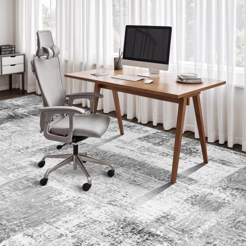 Rugflix 8x10 Large Area Rugs for Living Room, Abstract Washable Rug, Non-Slip, Stain Resistant, Soft Low Pile Carpet, Indoor Grey Rug for Bedroom, Dining Room, Home Office