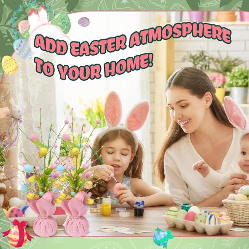 ZHAO 18-Inch Easter Egg Tree Tabletop Decoration with Delicate Ornaments - Perfect for Home, Party, Wedding, Holiday, Celebrations