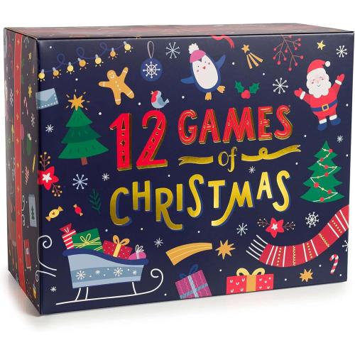 Gutter Games 12 Games of Christmas - Family Game Night Pack for Kids and Teens - Hilarious Christmas Party Games for Adults and Family Party - Complete Entertainment Package - Multicolor