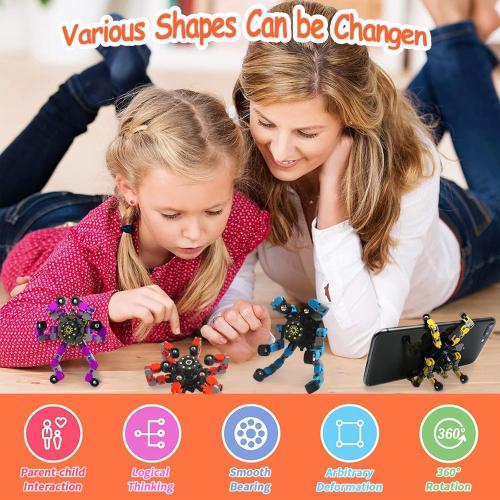 Transformable Fidget Spinners 9-Pack – Sensory Toys for Kids & Adults with ADHD, Autism, Anxiety Relief Easter Gifts