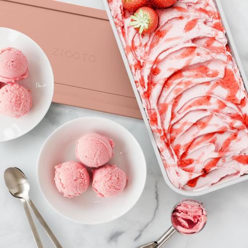 ZICOTO Set of 2 Reusable Ice Cream Tub Containers 2 Quart Each with Lids